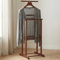 Porte-manteau avec cintre pour pantalon | Design en merisier