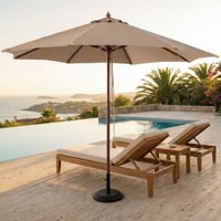 Parasol Joplin - Ø350cm - bois teck/taupe