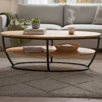 Table de salon Jambi - 60x110x44cm - métal/bois de manguier