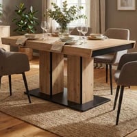 Table de salle à manger Agnette 140/220x90 cm-chêne artisanal