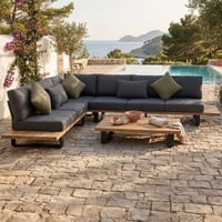 Ensemble salon de jardin Valdez Gescova - aluminium et textileen - antracite