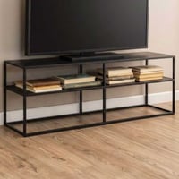 Meuble TV Newton - 120x30x46 cm - acier noir