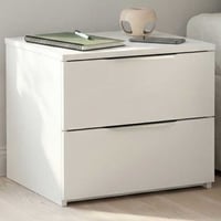 Table de chevet Spectre - 44x37x38cm - 2 tiroirs - blanc