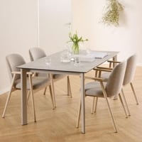 Table de salle à manger Palermo - 160x90x75cm - céramique et acier - gris