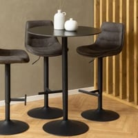 Table de bar ronde Malta - Ø80x105cm - céramique noire