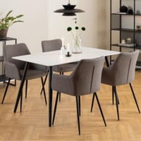 Table de salle à manger rectangulaire Wicklow - 140x80x75cm - céramique - marbre