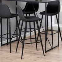 Tabouret de bar Wilhelm - 47x51x101cm - métal - tissu gris