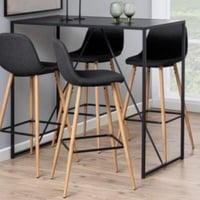 Chaise de bar Wilhelm - 47x51x101cm - métal - tissu gris