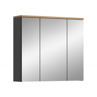 Armoire miroir Canu Xonox - Bois FSC - 80x73x21cm - Basaltgrise