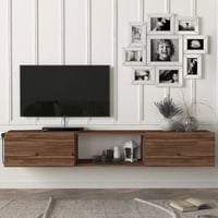 Meuble tv Hilary - 180x31x29cm - 2 portes - noyer