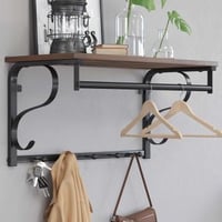 Portemanteau mural Aline - brun/noir