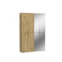 Armoire Projekt X Emob avec portes miroir - Artisan chêne - 122x193x34 cm