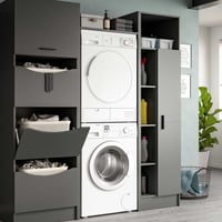 Wasmachinekast Free Xonox - Antraciet - 66x195x62 cm