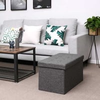 Ottoman de stockage pliable 80L avec couvercle rabattable, capacité de charge de 300 kg