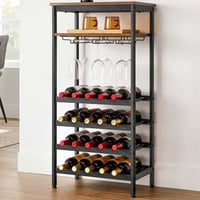 Support à vin, 20 bouteilles, support à vin, support à verre, style industriel