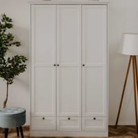 Armoire Landwood 120cm avec 3 portes - blanc
