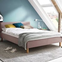 Lit en tissu Amber 120x200 - vieux rose
