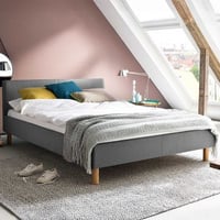 Lit en tissu Amber 140x200 - gris clair