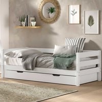 Margrit White Kajuitbed (90 x 200 cm) Rolbed - Belgian Design