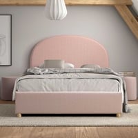 Lit simple Maeva avec tables de chevet - 140x200cm - avec rangement - rose