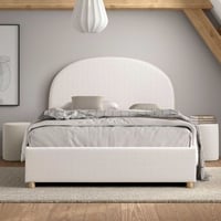 Lit simple Maeva avec tables de chevet - 140x200cm - avec rangement - blanc