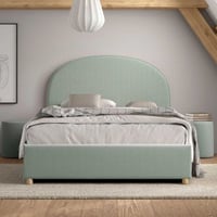 Lit simple Maeva avec tables de chevet - 140x200cm - avec rangement - vert