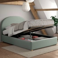 Lit double Maeva - 140x200cm - avec rangement - vert