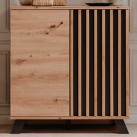 Commode Médard 80 cm-chêne artisanal/anthracite