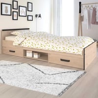 Lit enfant Alma 90x200 avec espace de rangement - décor chêne