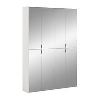 Armoire Projekt X Xonox - Blanc Laminé et Miroir - 122x193x34 cm