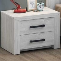 Table de chevet Elvira 2 tiroirs - chêne blanc
