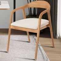 Chaise de salle à manger Claire - 57x66x74cm - tissu beige/bois de frêne