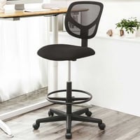 Chaise de bureau haute avec repose-pieds circulaire Ines - noir