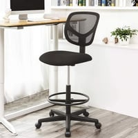 Chaise de bureau haute avec repose-pieds circulaire Ines - noir