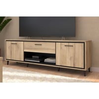 Meuble TV Oskar - 180x40x57cm - 2 portes & 1 tiroir - décor chêne/noir