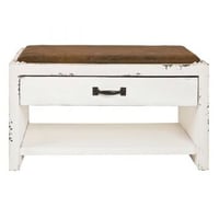 Banc à chaussures avec tiroir | 72 x 38 x 42 cm | Design vintage