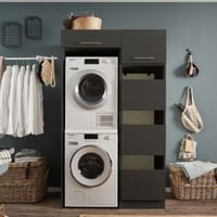 Combinaison d'armoires pour lave-linge Laundreezy | 118 x 68 x 200 cm | Anthracite