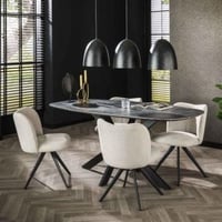 Table de salle à manger Maksimovic | 180 x 90 x 77 cm | Design en marbre