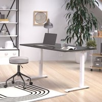Bureau assis-debout Hermoso | 120 x 80 x 91 cm | Réglable manuellement | Design noir et blanc