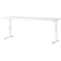 Bureau assis/debout Hermoso | 180 x 80 x 91 cm | Réglable manuellement | Blanc