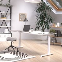 Bureau Hermoso | 180 x 80 x 91 cm | Design gris-blanc