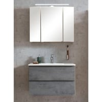 Ensemble de salle de bain Varese | lavabo et armoire de toilette avec éclairage | Design Wotan Oak/béton