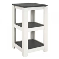Table d'appoint Marius 40x40cm, 1 étagère - blanc/anthracite 