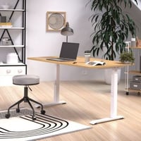 Bureau assis-debout Hermoso | 120 x 80 x 91 cm | Réglable manuellement | Design Navarra Oak