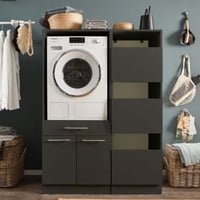 Combinaison d'armoires pour lave-linge Laundreezy | 118 x 68 x 162 cm | Anthracite