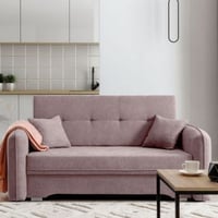 Canapé deux places avec fonction de couchage Laina | 155 x 105 x 75 cm | Rose