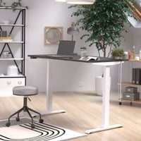 Bureau assis-debout Hermoso | 140 x 80 x 120 cm | Réglable électriquement | Design noir et blanc