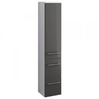 Colonne salle de bains Small 25cm 1 porte & 2 tiroirs - gris brillant