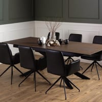 Table de salle à manger rectangulaire brun rouille - 200/240x100cm