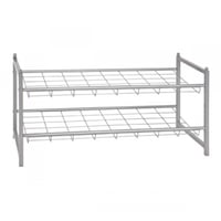Étagère à chaussures Leonore 80cm, 2 étagères - aluminium